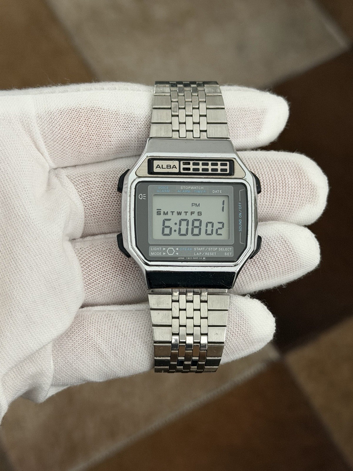 Rare Vintage Alba Y823-5000 Men’s Alarm Chronograph Digital Sports Watch JDM 80s