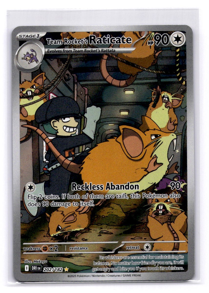 Team Rocket's Raticate Illustration Rare SV10: Destined Rivals 202/182 LP-NM