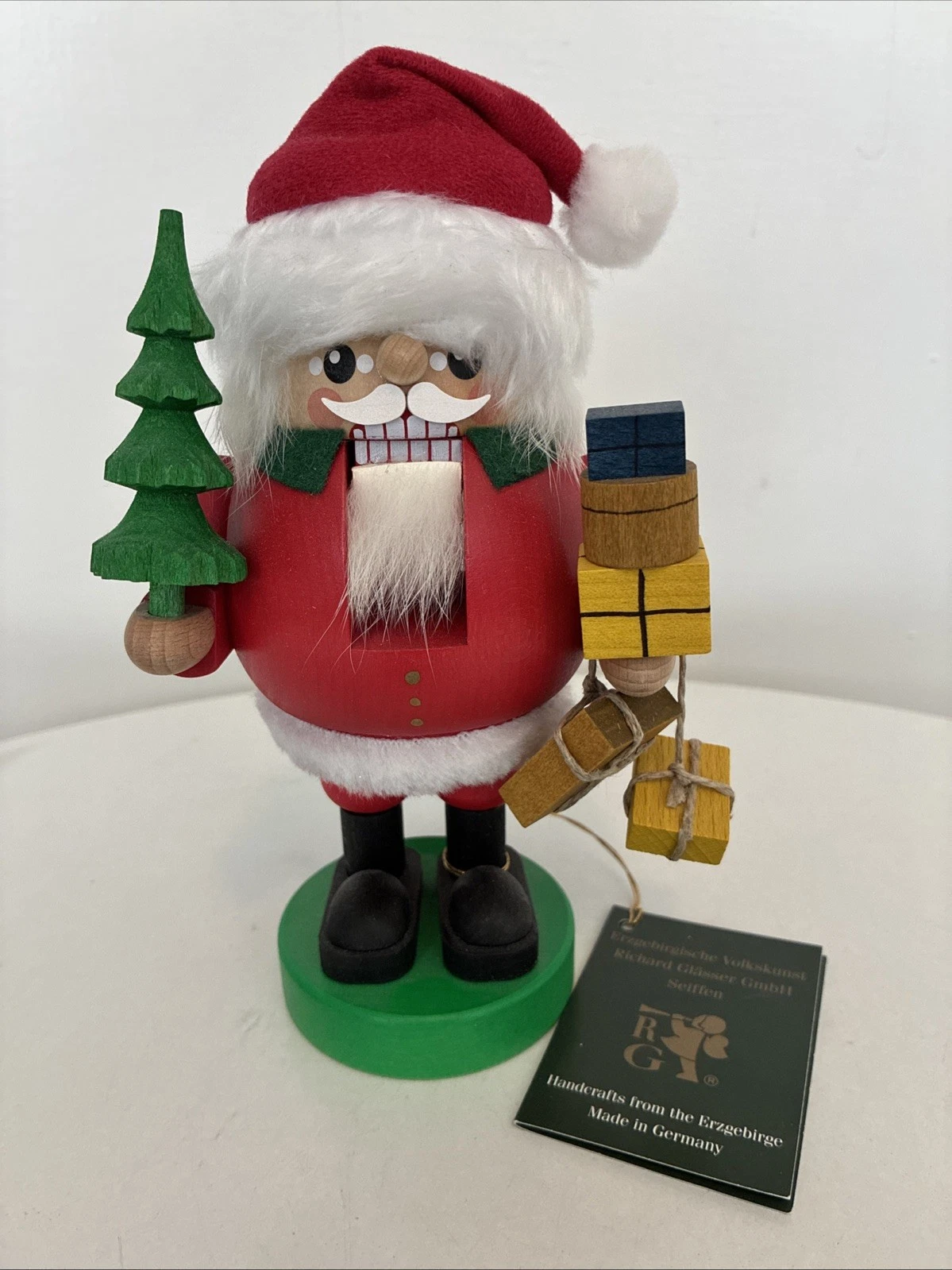 Santa Clause Wood Nutcracker RG Richard Glasser Erzgebirge Germany 7” Vintage