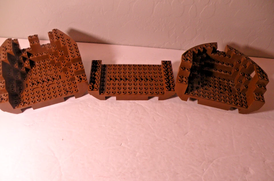 Lego Pirate Boat Hull Pieces Brown # 2559, 2557, 2560 - Image 2 of 3