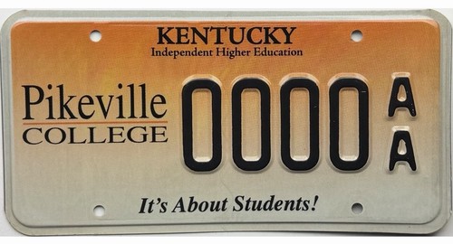 *SAMPLE SALE* Kentucky PIKEVILLE COLLEGE Sample License Plate