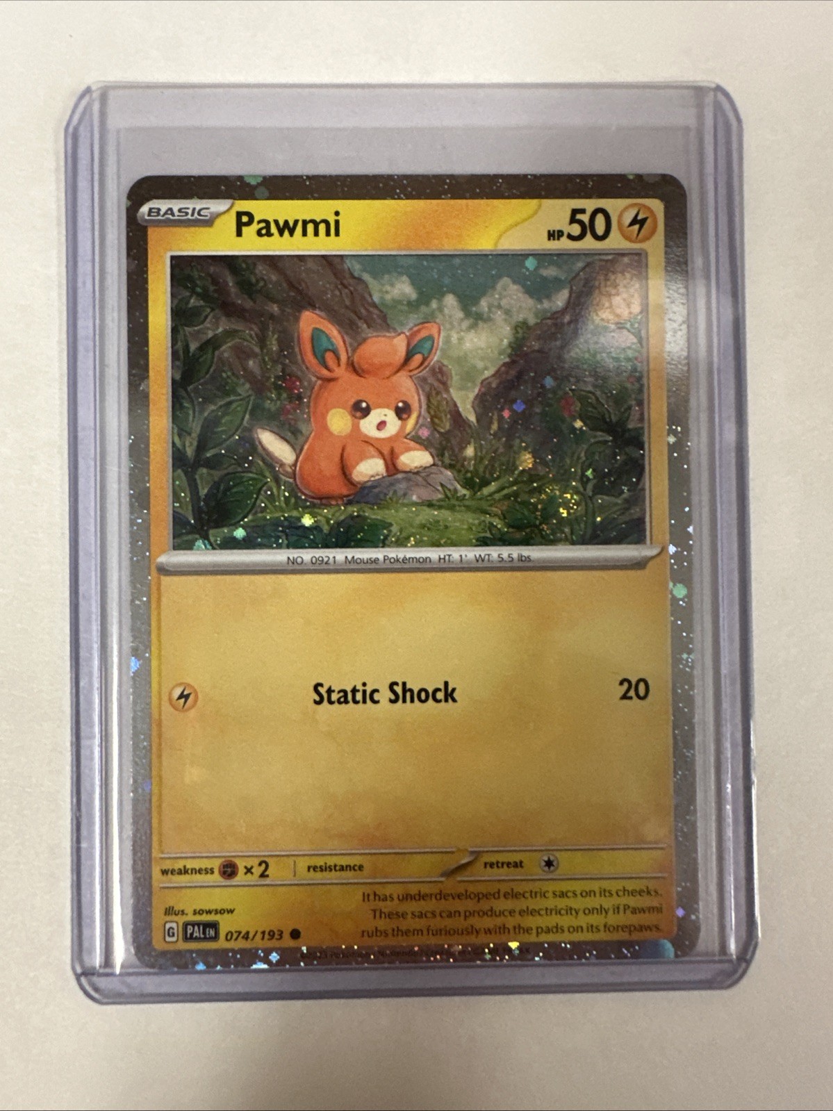 Pawmi 074/193 S&V Paldea Evolved Cosmos Holo Pokémon Trading CG 2023 NM