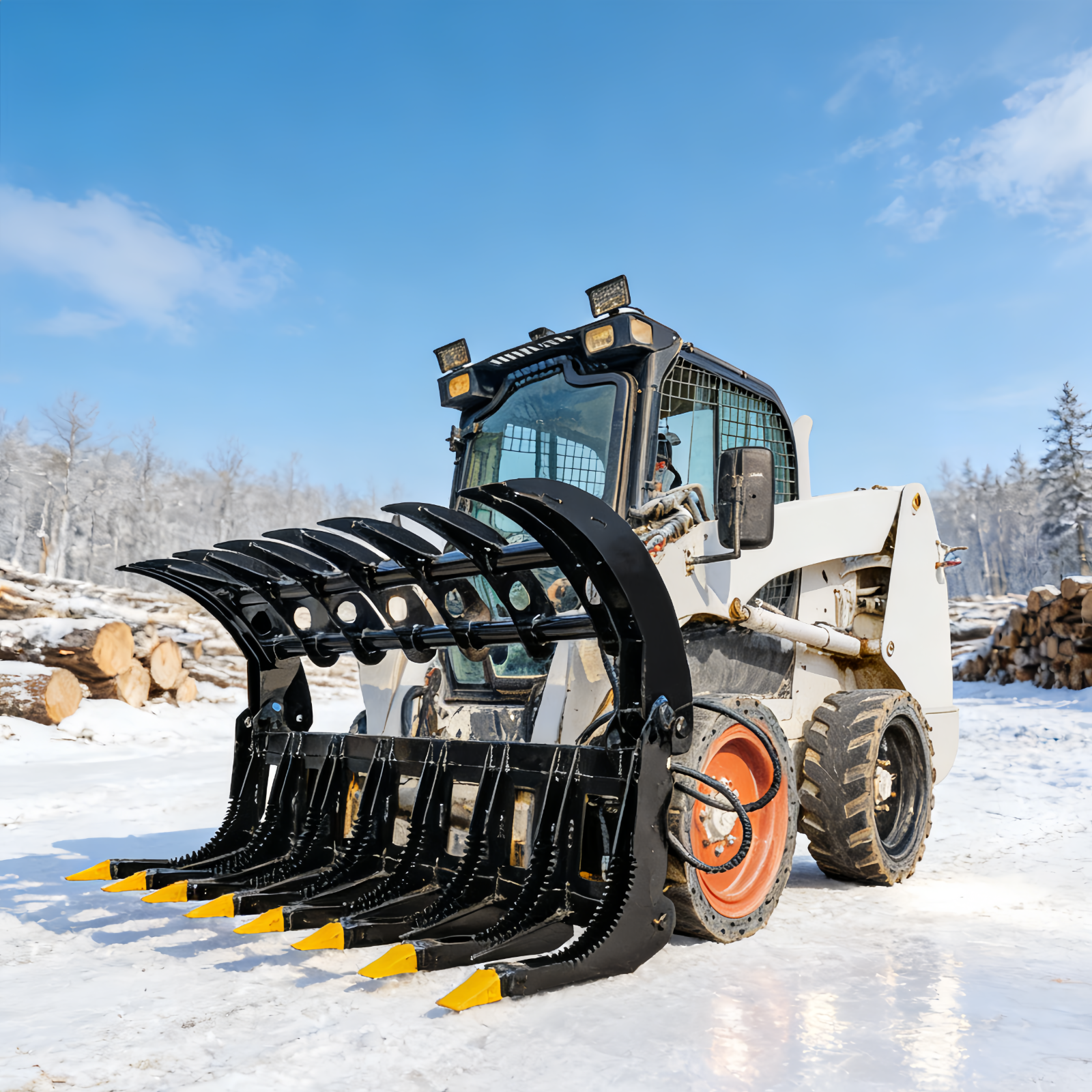 72inch Brush Root Rake Clam Grapple Attachment Fits Bobcat Skid Steer