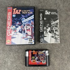 Taz in Escape From Mars (Sega Genesis, 1994) CIB with Manual Tested D