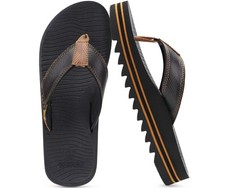 Mens Arch Support Flip Flops Memory Foam Comfortable Cushioned Recovery Walki...