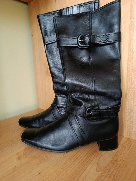 Women Gabor Boots Black Leather 40 #O42V