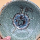 Mindigo Art Pottery 8 Inch Bowl With Unique Green And Blue Glaze Starfish — photo 2