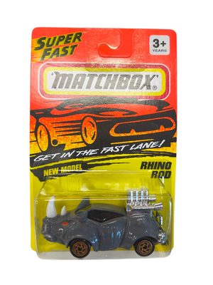 #ad 1993 Matchbox Super Fast New Model #53 Rhino Rod Grey #MB258 Die Cast $7.50