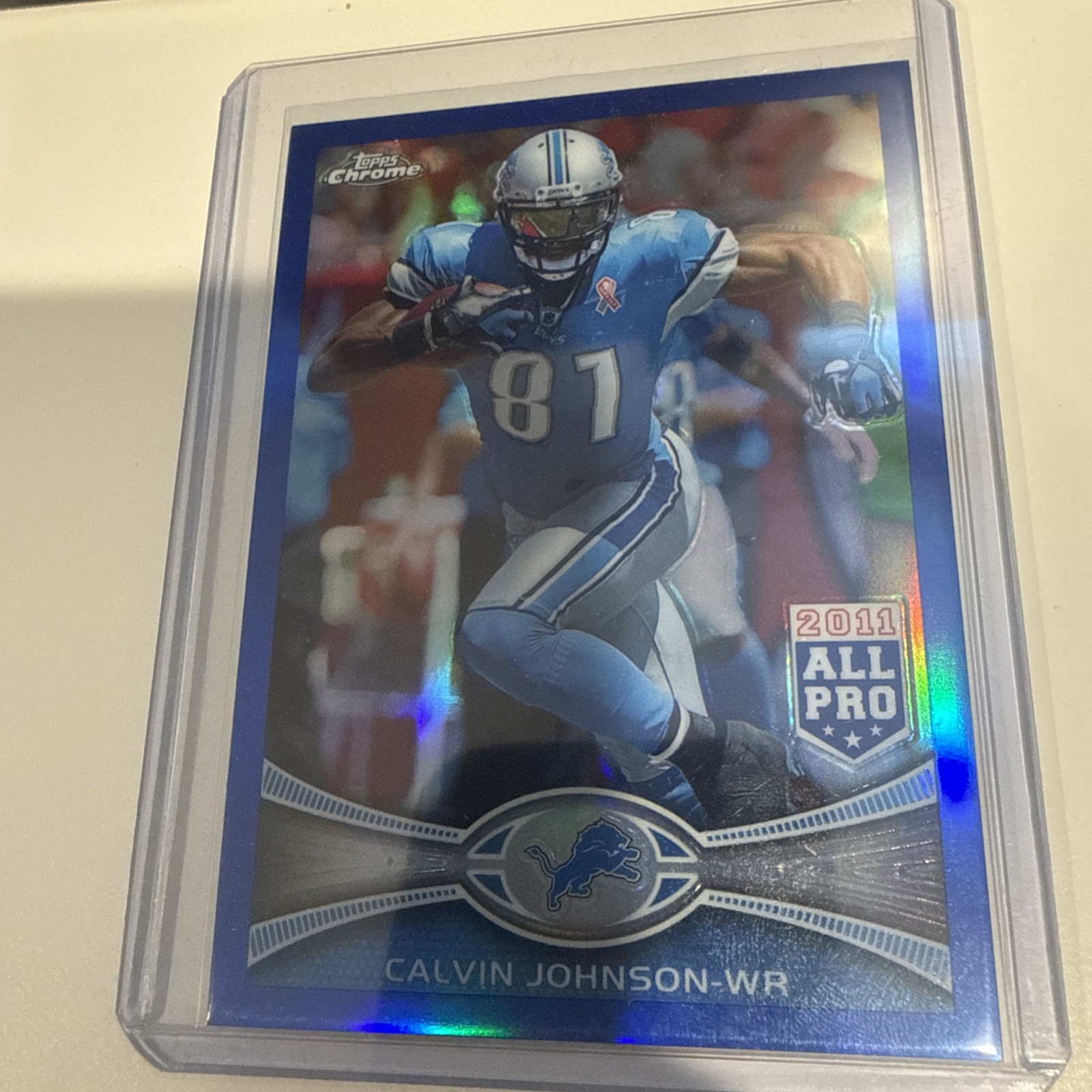 Calvin Johnson 2012 Topps Chrome All Pro Blue Refractor /199