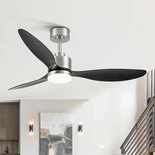 52" 3-Blade Gold Ceiling Fans with LED Light Remote Control