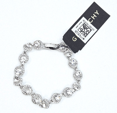 Givenchy Silver Tone Crystal Link Bracelet 7” Macy's NWT | eBay