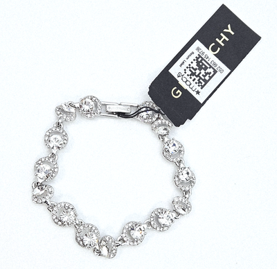 Givenchy Silver Tone Crystal Link Bracelet 7” Macy's NWT | eBay