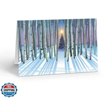 Stonehouse Collection | Forest Christmas Tree Card | 18 Boxed Holiday Cards a
