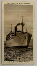 Tarjeta de cigarrillo STRATHMORE (P&O) - década de 1930