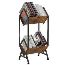 2-Tier Vinyl Record Storage, Metal Vinyl Record Holder for 160-200 LP Storage...