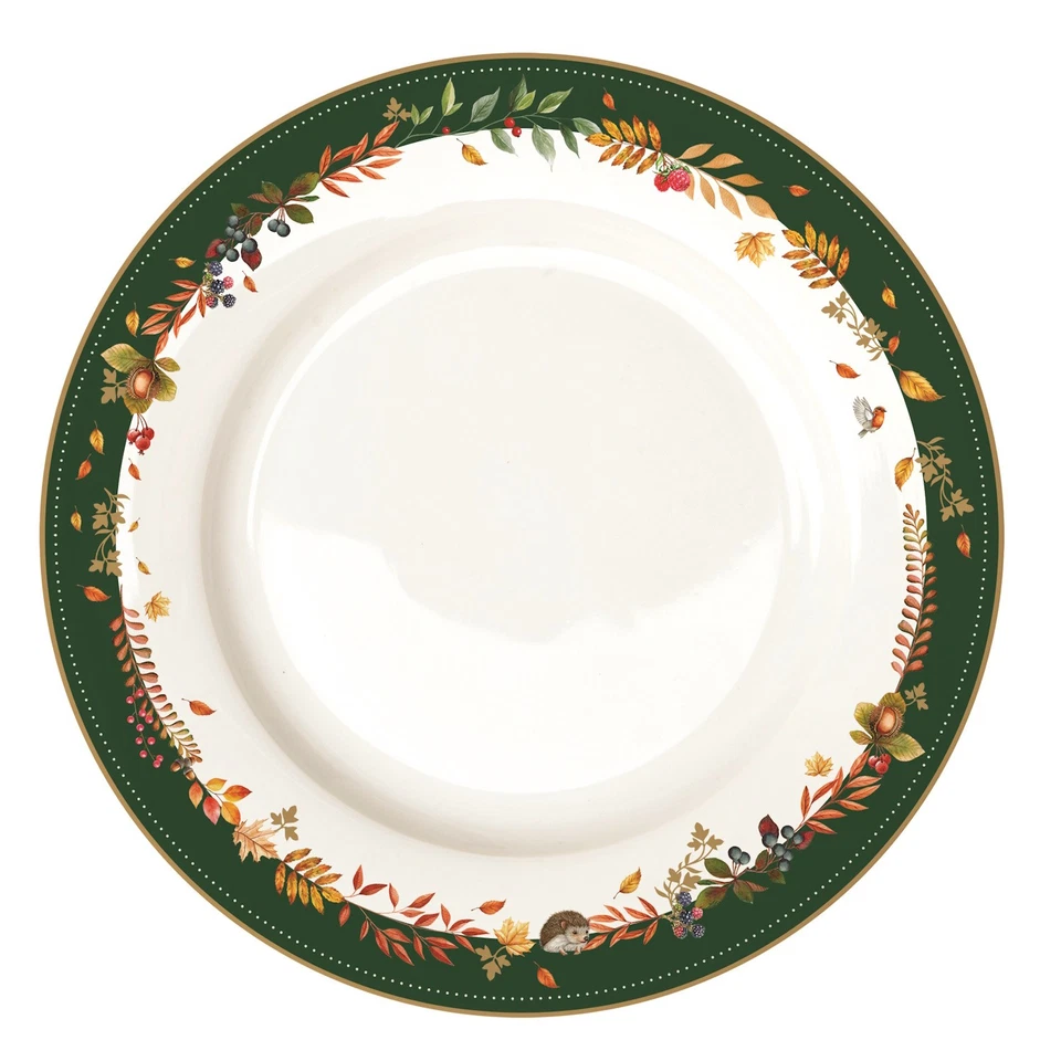 18tlg. Tellerset Forest Dream mit Blättern weiß grün aus Porzellan Easy Life - Bild 2 von 4