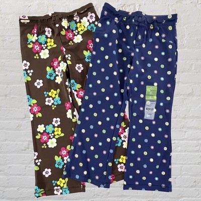 Carter's Girls Flare Floral Leggings Set of 2 Size 4 Stretch Brown Blue Boho NWT