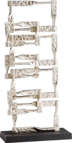 Akira Abstract Aluminum Sculpture with Silver Finish - Picture 1 of 2