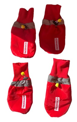 YAODHAOD Dog Shoes Winter Dog Boots Paw Protectors Snow Boot Size L Small Red