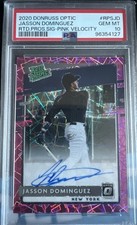 2020 Donruss Optic Rated Prospect Pink Velocity Auto Jasson Dominguez PSA 10 GEM