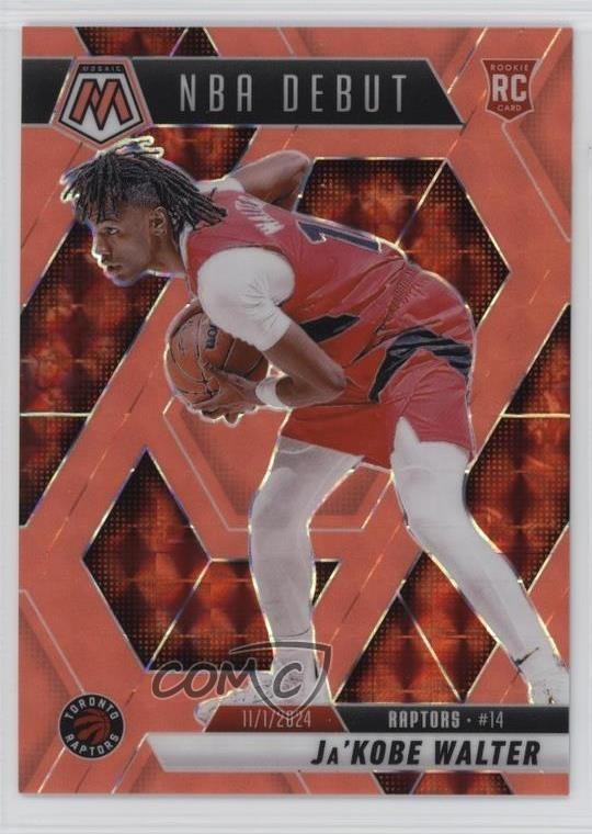 2024-25 Panini Mosaic NBA Debut Fluorescent Red Prizm 61/75 Ja'Kobe Walter 0r5a