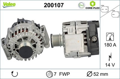 Lichtmaschine Generator Lima VALEO CORE-FLEX 200107 14V für MERCEDES SPRINTER GL