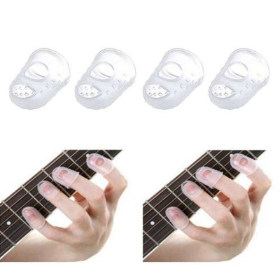 Fingerschutz Silikon Schutz Finger 5 Größen Gitarre Transparent Ukulele