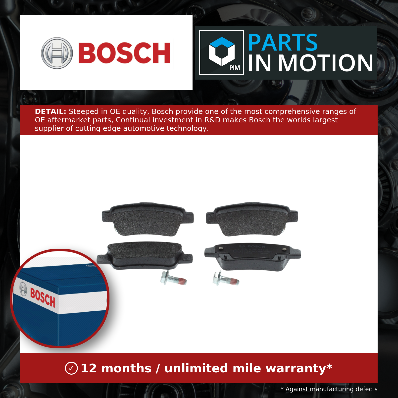 Fits BOSCH 0 986 494 329 Brake Pad Set, disc brake 0 986 494 329 Brake pads set - Image 2
