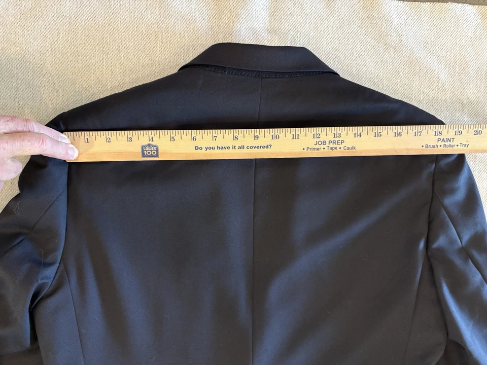 Joseph & Feiss Gold 36R  x 32 2Pc Super 100's Wool Black 2 Button Suit - Image 4 of 4