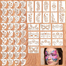 56Pcs Face Paint Stencils, Reusable Body Facial Painting Templates