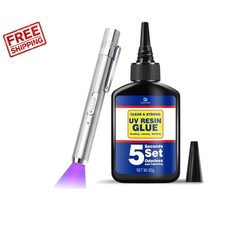 UV Resin Kit with Light 60G UV Glue for Bonding Curing in Seconds Professional