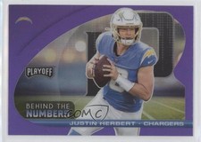 2021 Panini Playoff Behind The Numbers Purple Prizm Justin Herbert #BTN-JHE ni4