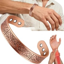 Massive Pure Copper Magnetic Bracelet Elements Arthritis Pain Relief Energy