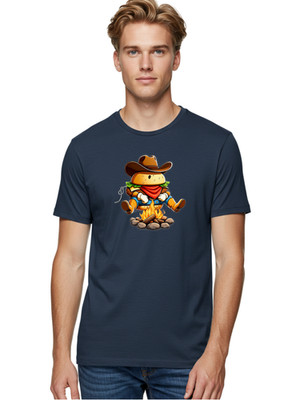 Cowboy-Burger-1 Mens Graphic Tee, 100% Cotton, Casual Summer Wear