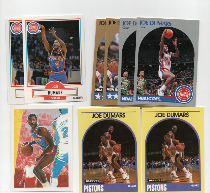 JOE DUMARS DETROIT PISTONS 1990-91 NBA HOOPS YELLOW FLEER 9X LOT PACK FRESH