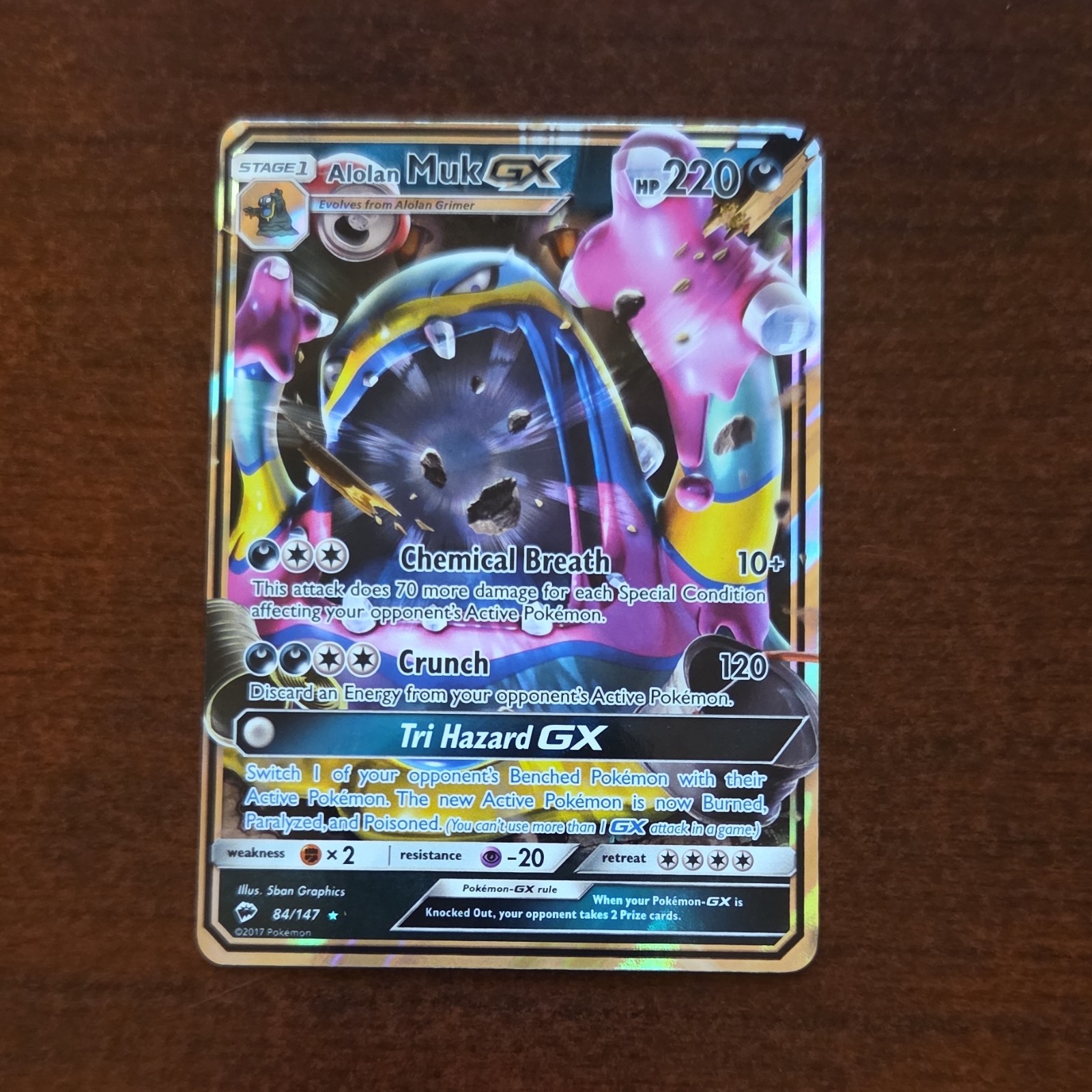 Pokémon TCG Alolan Muk GX 84/147 SM-Burning Shadows Full Art Ultra Rare Holo