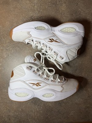 Reebok Question Mid Sz 8 Men Tobacco White Gum Allen Iverson Basketball  Sneakers