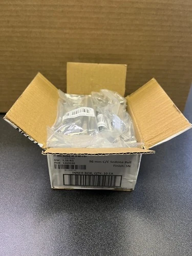 475 Sedona 3-3/4" (96mm)  Ergonomic Cabinet Pull Knob Handle Silver 10 Pack - Picture 6 of 10