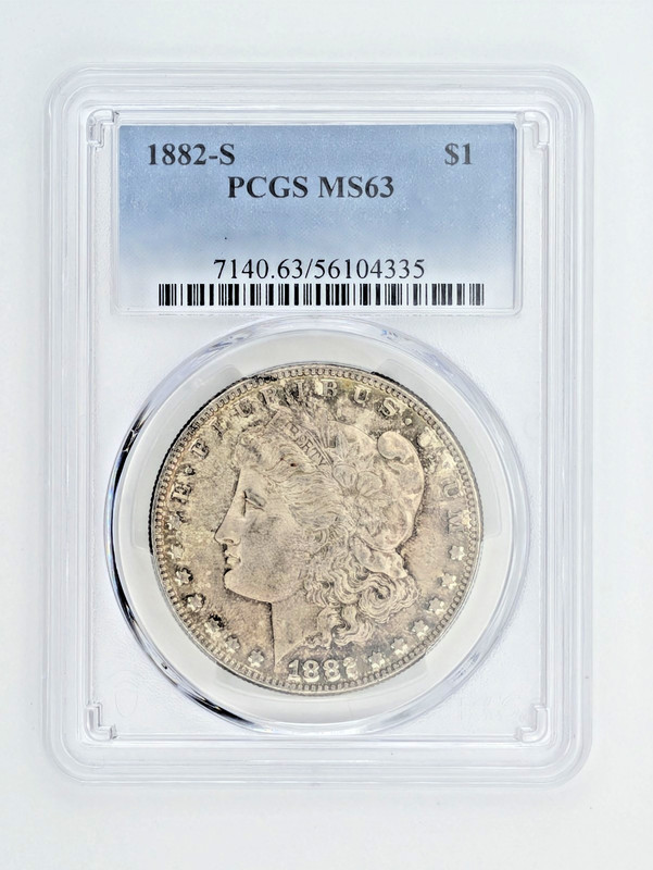 1882-S Morgan Silver Dollar $1 PCGS MS63 Original Toning San Francisco