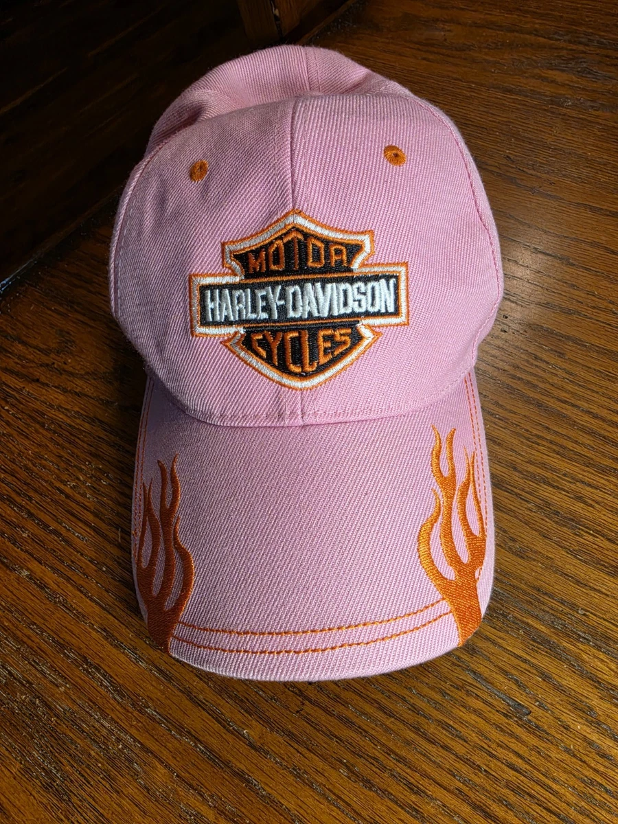 NWT Harley-Davidson & Daytona Bike Week 2007 Hats Pink Biker Baseball Caps 2PK Bikeweek 2007 Black Pink Floral Hat Adjustable Daytona Beach  main image 2