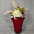 Vtg. Handkerchief Vase (12½"), Amberina Glass Cased Crystal - Murano? (c. 1960s)