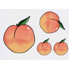 4 x 'Peach' Temporary Tattoos / Transfers TO00035583 