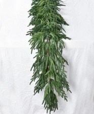 Christmas Norfolk Pine Garlands Real Touch Artificial Greenery Faux Cedar
