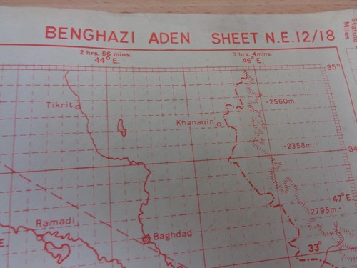 WW2 RAF plotting map of THE MIDDLE EAST entitled "BENGHAZI - ADEN" - 第 3/10 張圖片