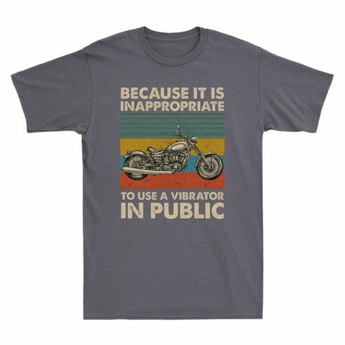 Motorcycle Because It is Inappropriate to Use a Vibrator in Public Men's T-Shirt - Bild 4 von 5