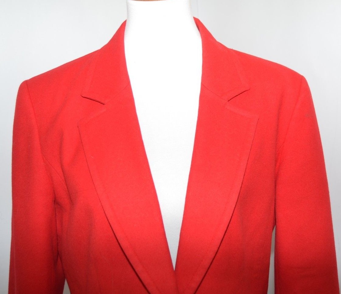 VTG Pendleton 100% Pure Wool Solid Red Single But… - image 2