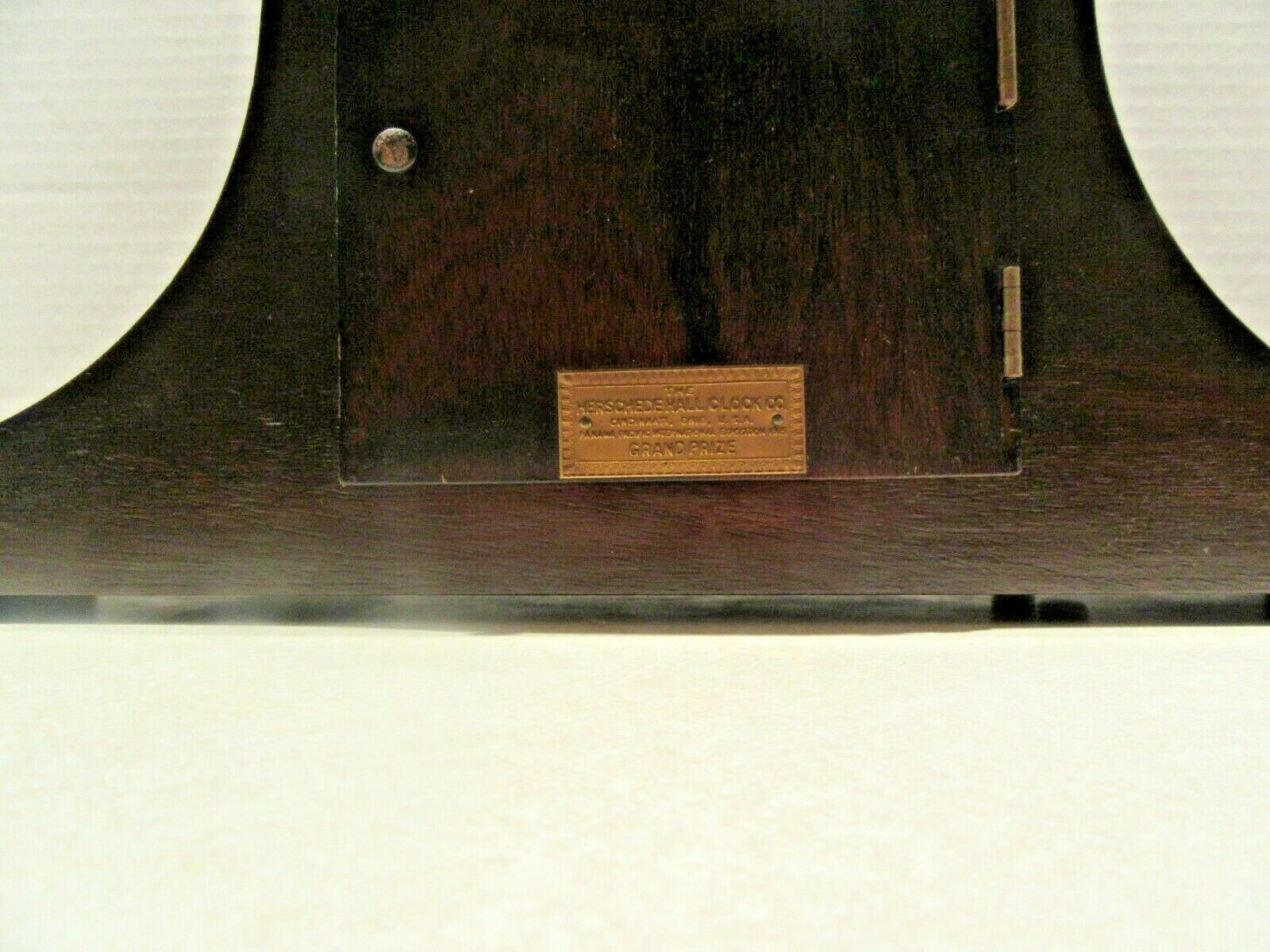 Vintage Herschede Mantel Clock - Mahogany Case Two Tone Finish No 5052 1925-1928