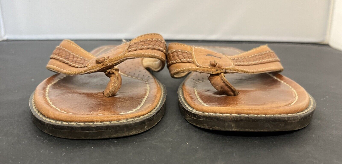 Tommy Bahama Sandals Anchors Away Mens 9M Brown Leather Flip Flop Thongs Chrty Tommy Bahama Sandals Anchors Away Mens 9M Brown Leather Flip  main image 4