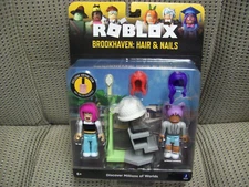 Brookhaven: Hair & Nails, 3" Action Figures with Virtual item, Roblox Collection