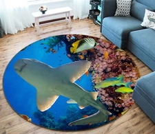 3D Ocean Quiet Shark NBC495256 Animal Game Rug Mat Elegant Photo Carpet Mat Romy